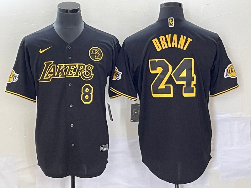 Men Los Angeles Lakers 24 Bryant black 2023 NBA Jersey style 1